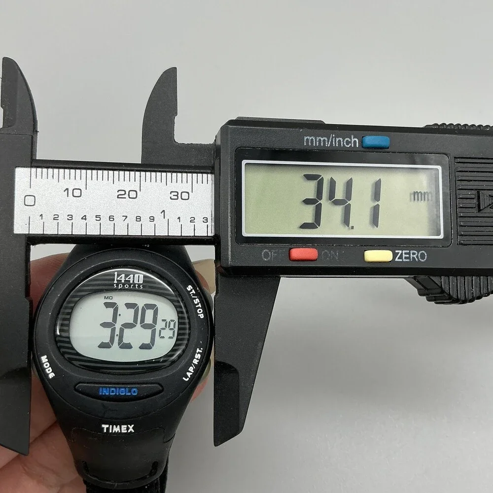 Timex 1440 Sports Unisex Watch 34mm Digital Dial Black Band Indiglo New Battery